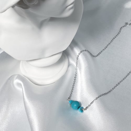 سلسال ناعم تركواز | Everyday necklace with the turquoise stone