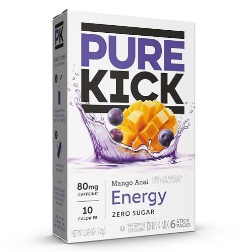 PURE KICK Energy Singles To Go Drink Mix, Mango Ac...