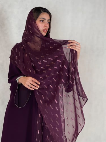 Purple Abaya with crystals
