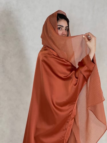 Orange Flared Abaya