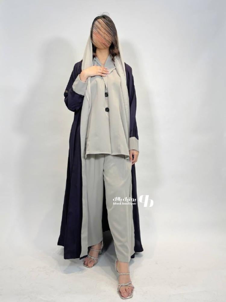 عبايه سفر لون كحلي مع بيج BB507