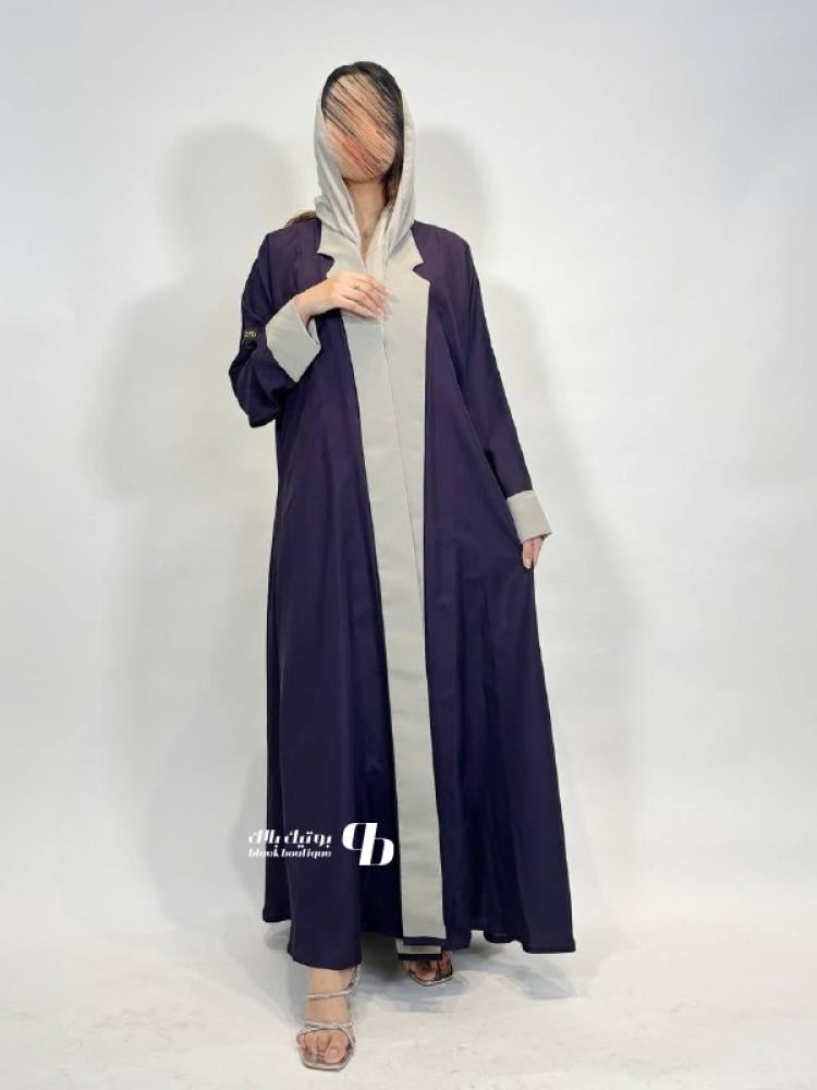 عبايه سفر لون كحلي مع بيج BB507