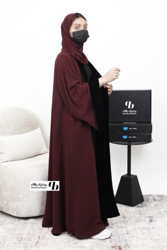 عباية شتوية دبل فيس كلوش قماش العباية مخمل مع شيفو...