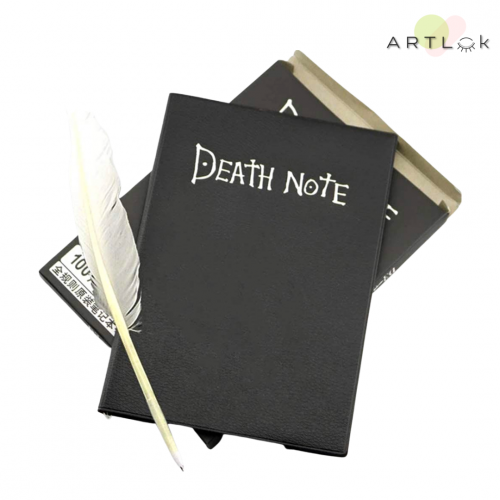 دفتر A5 ملاحظات بتصميم Death Note مع قلم ريشة