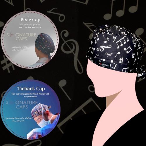 Musical Notes Surgical Cap