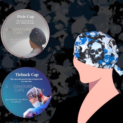 Blue Skulls Surgical Cap -قبعة جراحية
