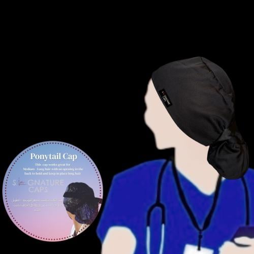 Surgical cap Black Satin "قبعة جراحية"