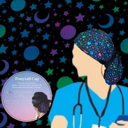 Surgical cap - قبعة جراحية The Moon and stars