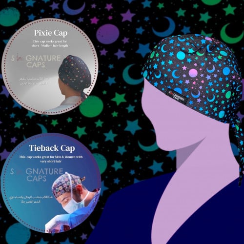 Surgical Cap The Moon &Stars "قبعة جراحية"