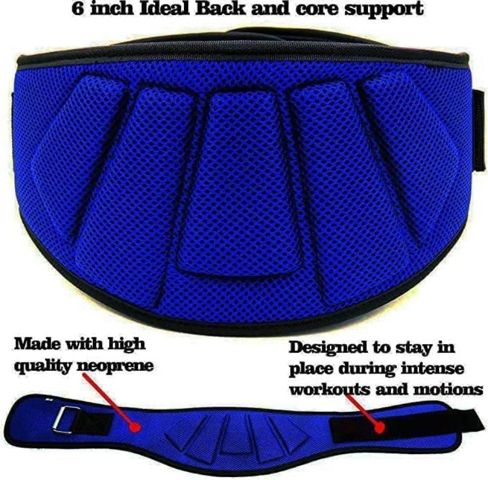 حزام رفع الأثقال ALCOACH للرجال والنساء - 6 بوصات لدعم الظهر لرفع الأثقال بقفل تلقائي، ودعم الظهر للتمرين لرفع الأثقال واللياقة البدنية والتدريب المتقاطع ورفع الأثقال ازرق