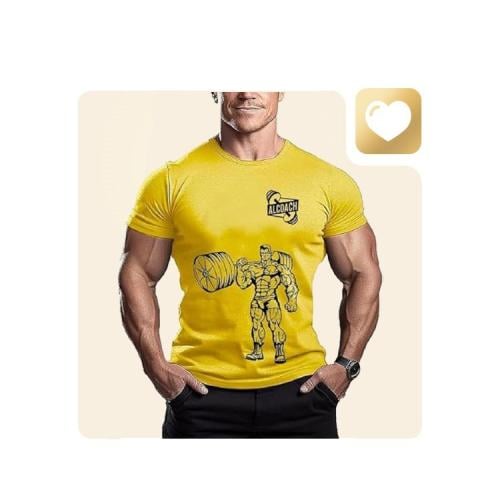 T-SHIRT .تي شيرت مصنوع من قطن بتصميم نصف كم باكتاف...