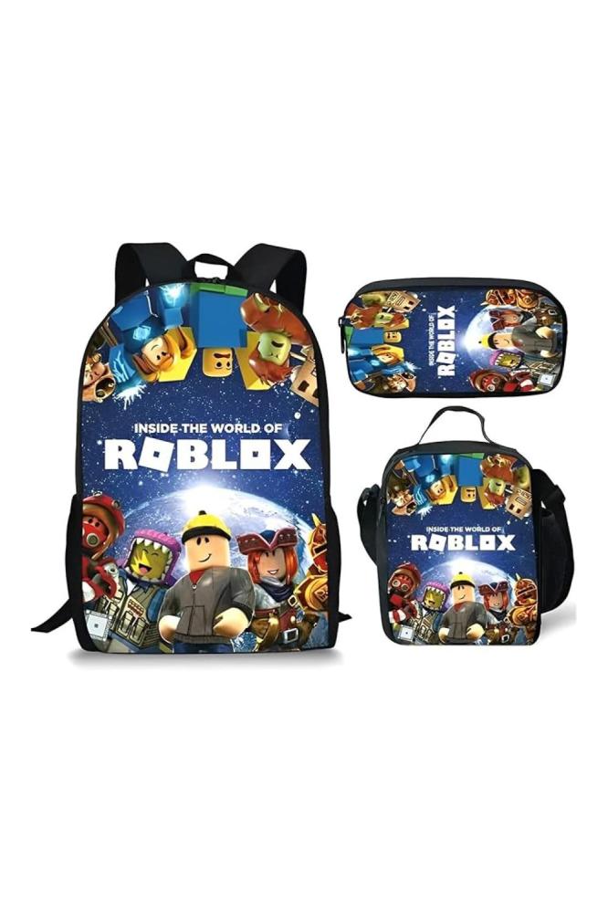 Coach Boys Girls Roblox Backpack with Lunchbox and Pencil Case Laptop Bag for Teens Travel Bag ALCOACH