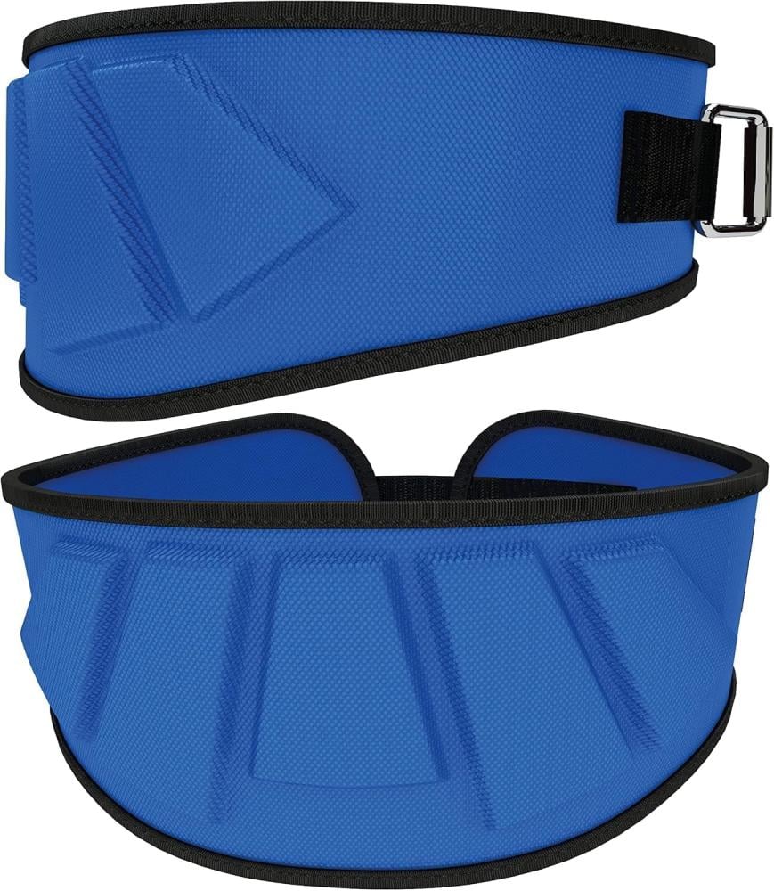 حزام رفع الأثقال ALCOACH للرجال والنساء - 6 بوصات لدعم الظهر لرفع الأثقال بقفل تلقائي، ودعم الظهر للتمرين لرفع الأثقال واللياقة البدنية والتدريب المتقاطع ورفع الأثقال ازرق