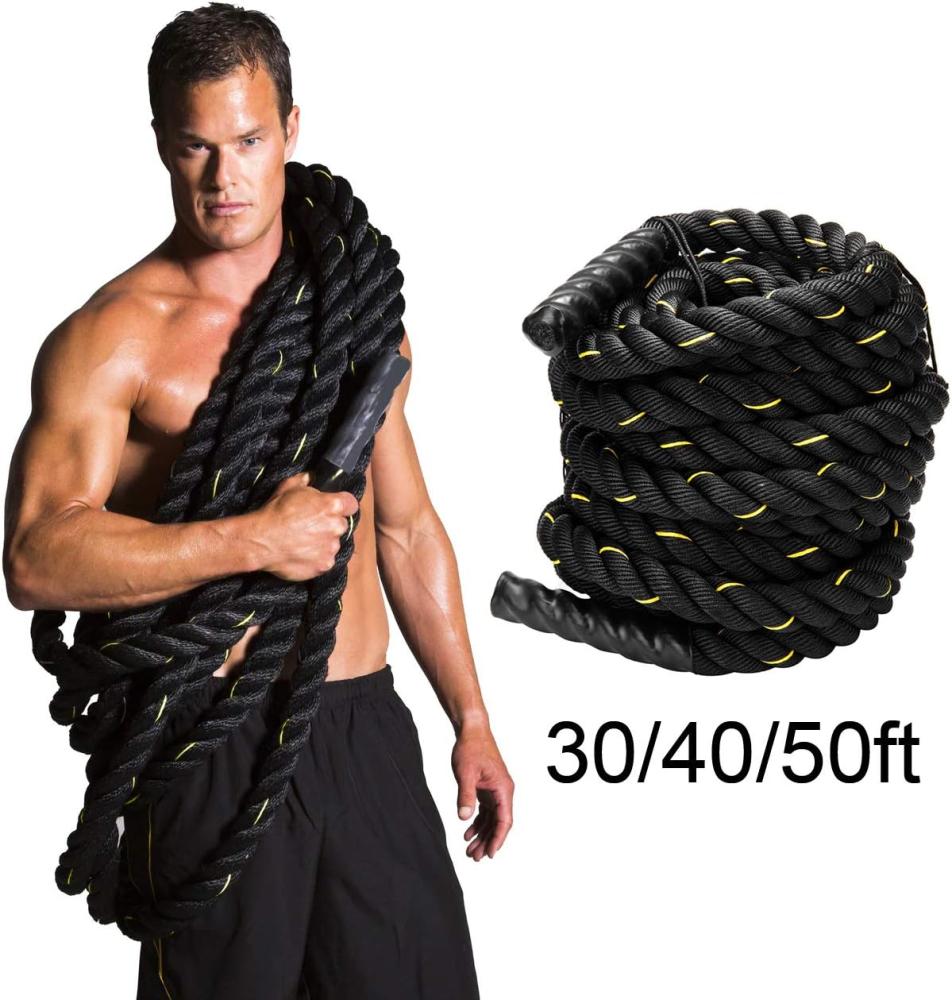 Combat Battle Ropes for Gym Fitness Training 38mm Wave Ropes for Intense Strength Training by COACH 9m 12m Length ALCOACH