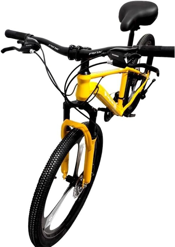 Fat Alloy Mountain Bike for Men and Women 26 Inch Bike Wheels Wide Handle Tires Steel Frame Drive System Disc Brake City Bike Fixed Gear Mountain Bike Yellow 3 Knife by Quak ALCOACH