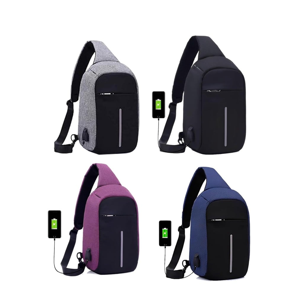 COACH Casual Single Strap Shoulder Bag with USB Charger Port Waterproof and Lightweight Suitable for Hiking Cycling Traveling ALCOACH