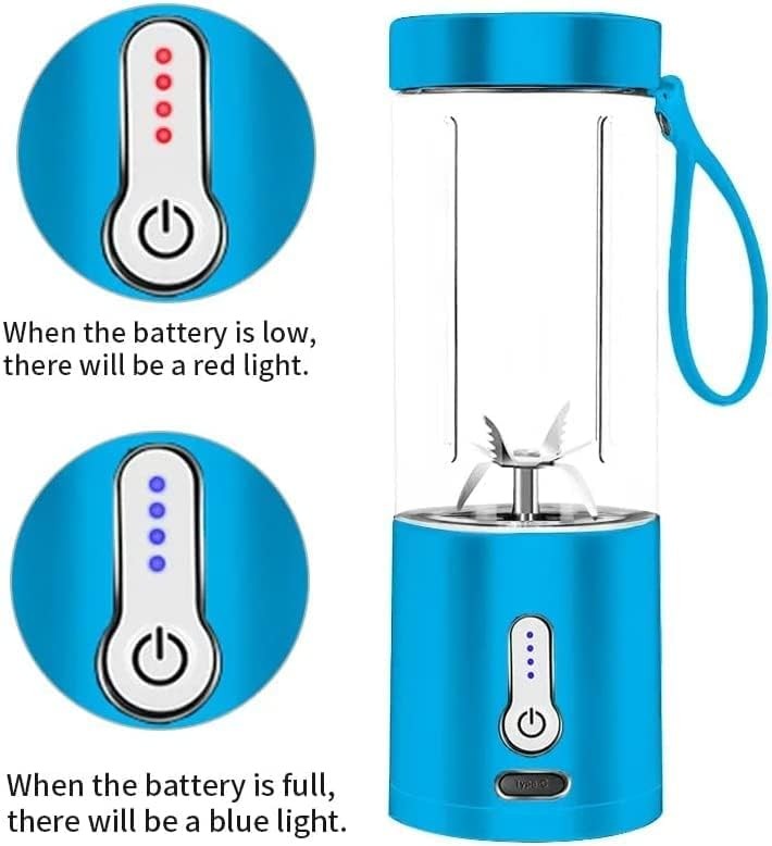 Portable Blender ALCOACH Portable Personal Blender for Smoothies and Shakes 3D Powerful Blades 4000mAh USB Rechargeable Juicer Cup. Blue ALCOACH