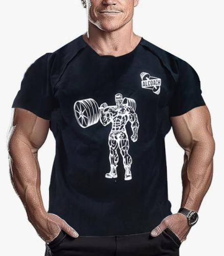 T-SHIRT .تي شيرت مصنوع من قطن بتصميم نصف كم باكتاف...