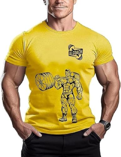 T-SHIRT .تي شيرت مصنوع من قطن بتصميم نصف كم باكتاف...