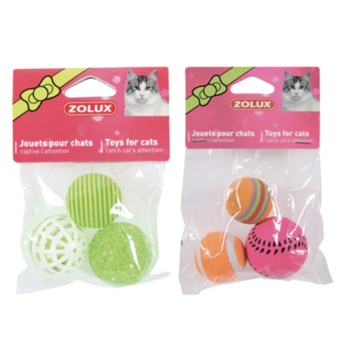 زولكس 3 كرات متنوعة للقطط
