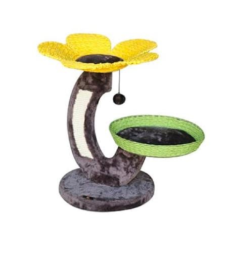 خداشة كوخ سرير شكل زهرة Feline Go Cat Tree 2Bed Flower Design