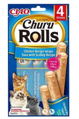 NABA Churu Chicken Rolls Tuna with Scallop 4x10g - اينابا تشورو رول دجاج محشية بكريمة تونا ومحار 4