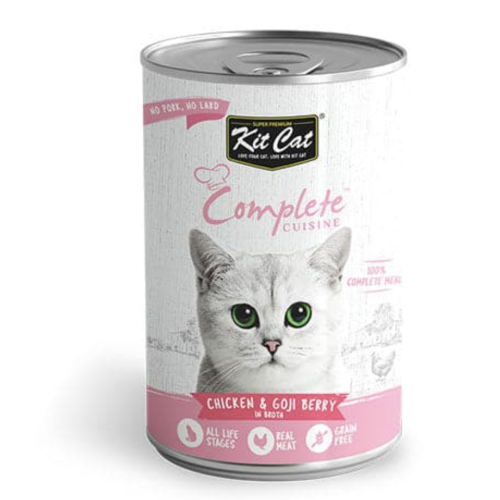كت كات الوجبة المتكاملة بالدجاج و توت الغوجي للقطط في مرق