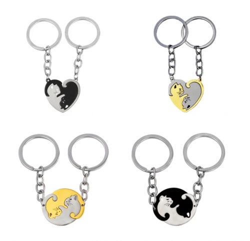 ميدالية - تعليقة شكل قطط - قطعتين