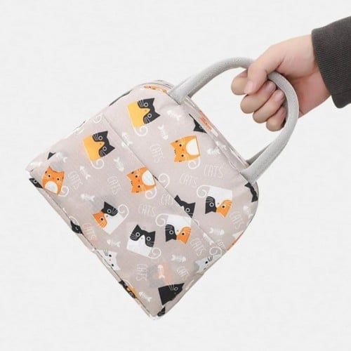 حقيبة حافظة طعام بطبعات قطط