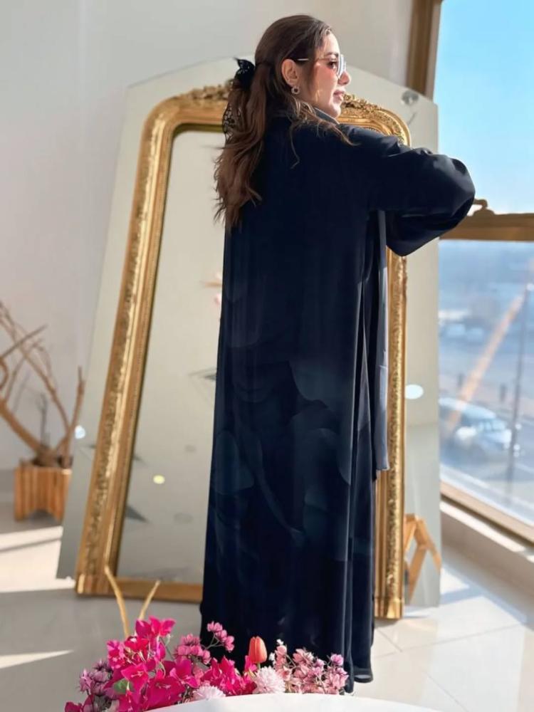عباية شيفون اسود