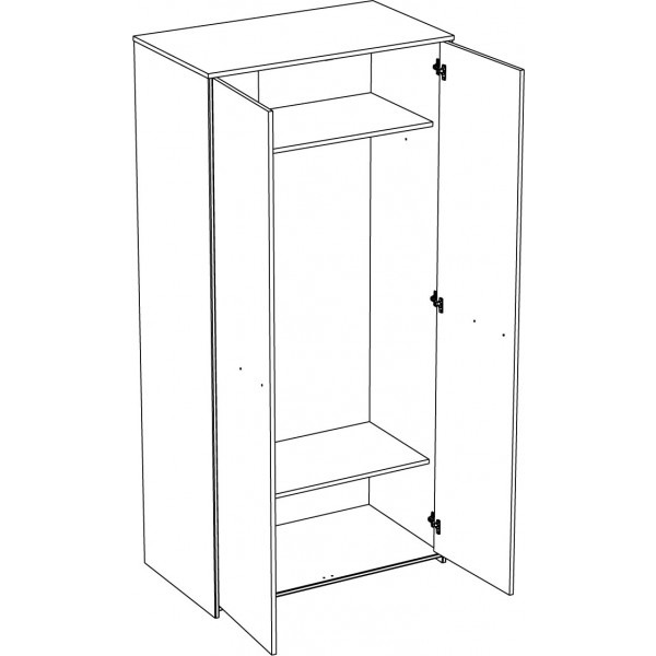 خزانة ملابس بدرفتين لون أبيض وجوانب لون بيج