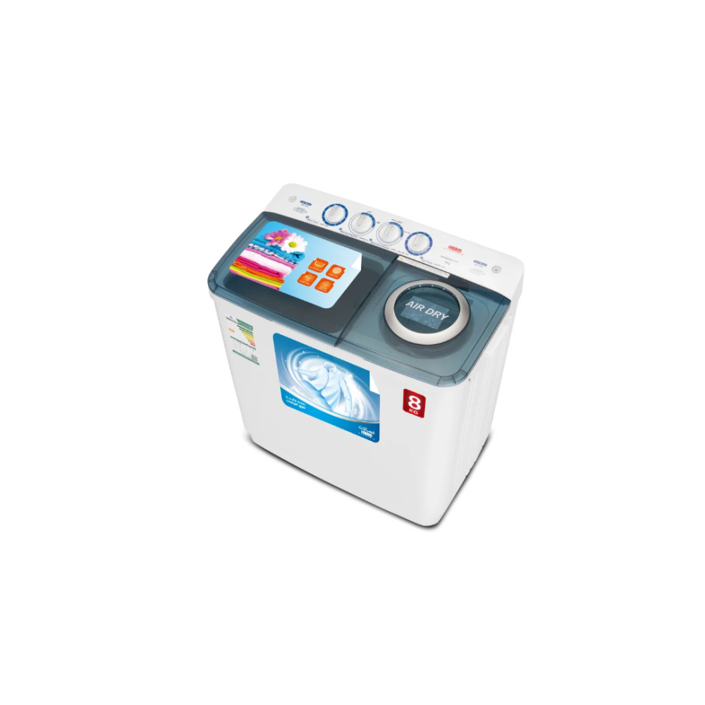 غساله هام حوضين 8 كيلو أبيض HWM8000-21N