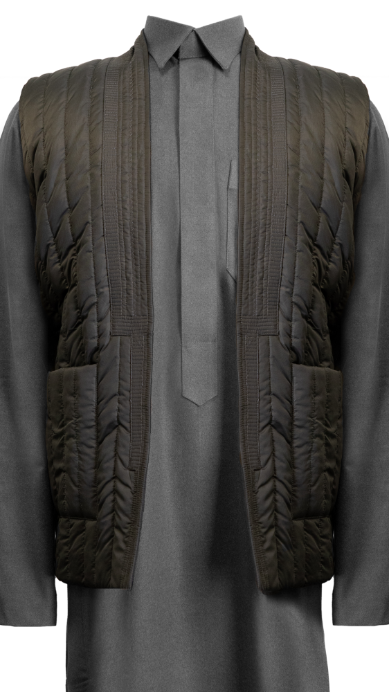 Gray down vest