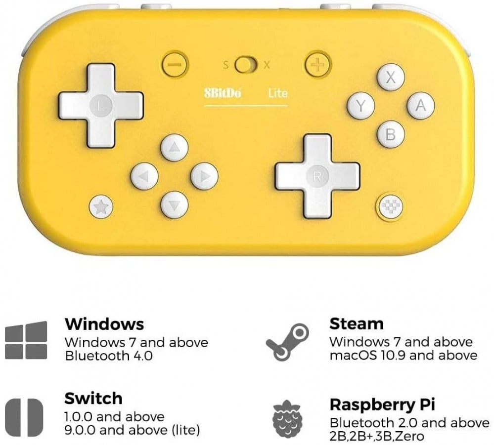 8Bitdo Lite Bluetooth Gamepad for Tetris 2D Game for Switch / Windows /  Steam / Respeberry Pi - Blue 