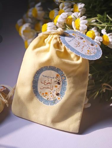 كيس قماشي بطباعة مع تاق