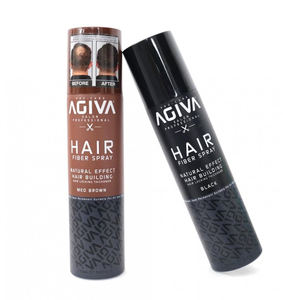 اجيفا AGIVA - بخاخ الياف بناء الشعر بني متوسط ، 150 مل