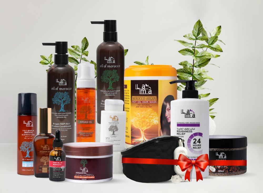 كل خطوات العناية - في مجموعة واحدة ..لشعر ناعم و صحي و لامع و كيرلي مثالي و بشرة ناعمة و نظيفة و عطرها يدوم .. روتبن الأرغان المتكامل -يبهرك من أول استخدام .