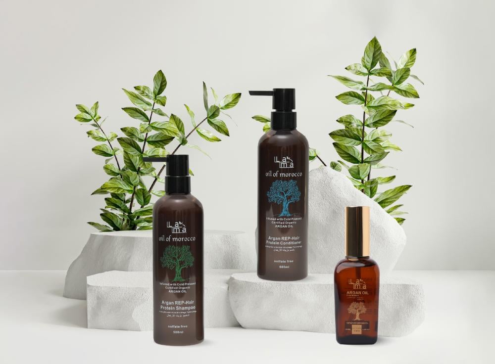 مجموعة الأرغان للعناية بالشعر ...ثلاث خطوات من شامبو و بلسم و سيروم لشعر يلفت الأنظار ..