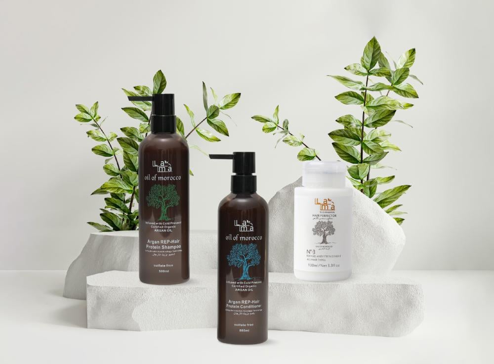 عناية ناعمة مع شامبو و بلسم و مرمم و محسن بزيت الأرغان لشعر صحي و متألق ..