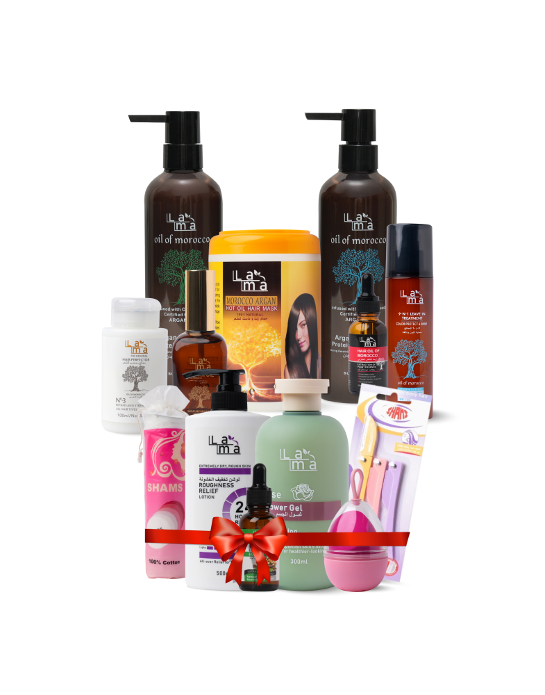 مجموعة الأرغان المتكاملة للعناية بالشعر و مجموعة العناية بالبشرة هدية