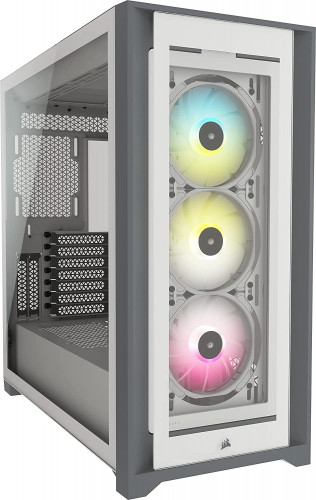 iCUE 5000T RGB Tempered Glass Mid-Tower White ATX PC Case - كوانتم 