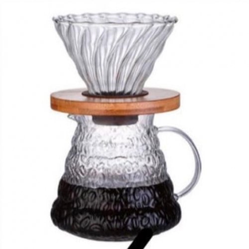 طقم دريبر بقاعدة خشبية وسيرفير 350 -600 مل