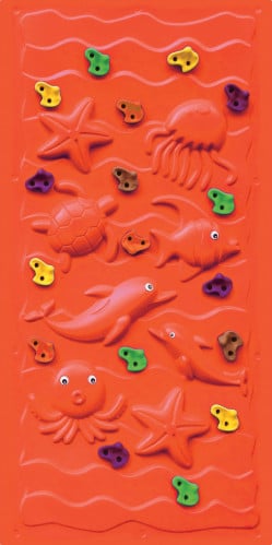 حائط التسلق الجداري البلاستيكي برتقالي