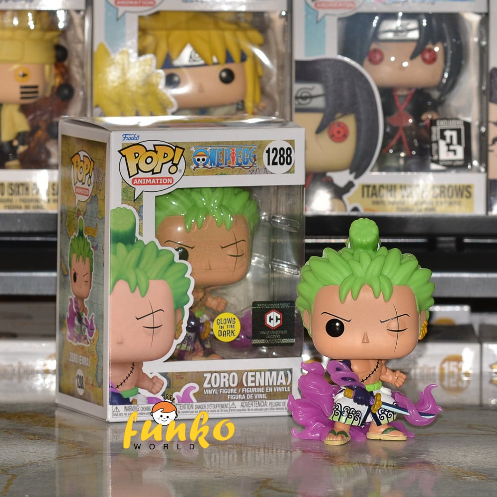 Roronoa Zoro with Enma Glows in the dark complete set of Funko Pops