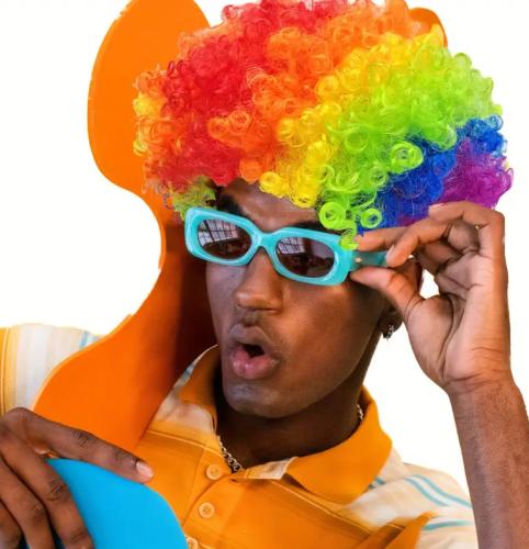 شعر مستعار مجعد ملون