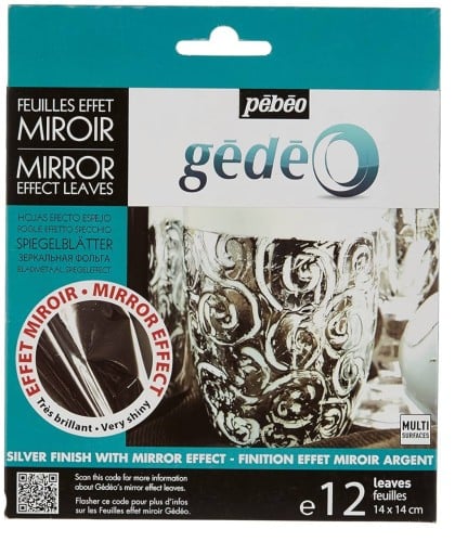 Pebeo Gedeo Mirror Effect Leaves Adhesive Sheet, S...