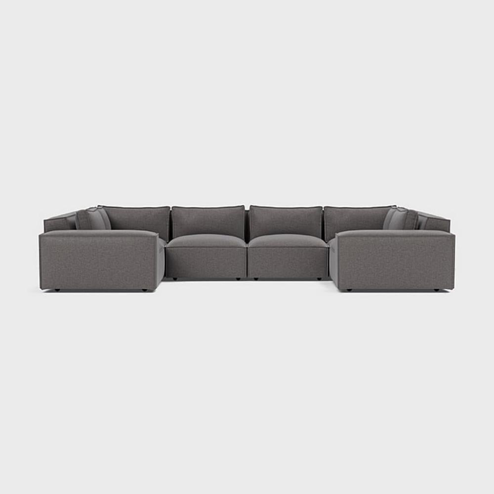 كنبة زاوية ركنة على شكل حرف U مصنوعة من خشب عالي الجودة طبيعي مع قماش فاخر مقاس 212 × 380 × 212 سم - اللون رصاصي - الموديل ELEGSOF23