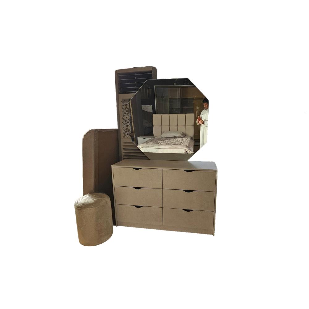 غرفة نوم كاملة مع الدولاب مصنوعة من خشب MDF تايلندي MS_BR_0055
