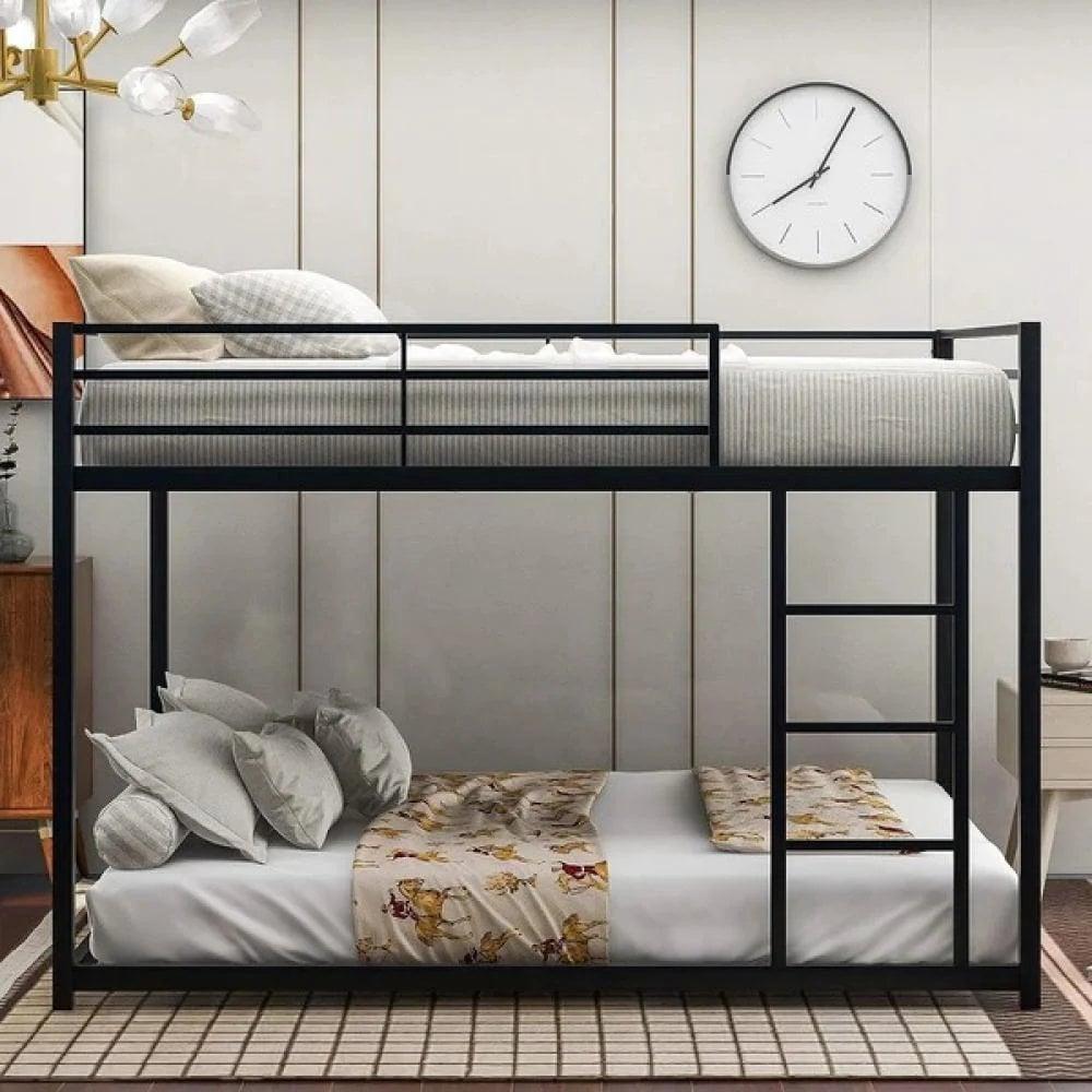 هيكل سرير حديد كثيف دورين نفر مقاس 90 × 190 × 180 سم MS_BED_MTL_0029 أسود