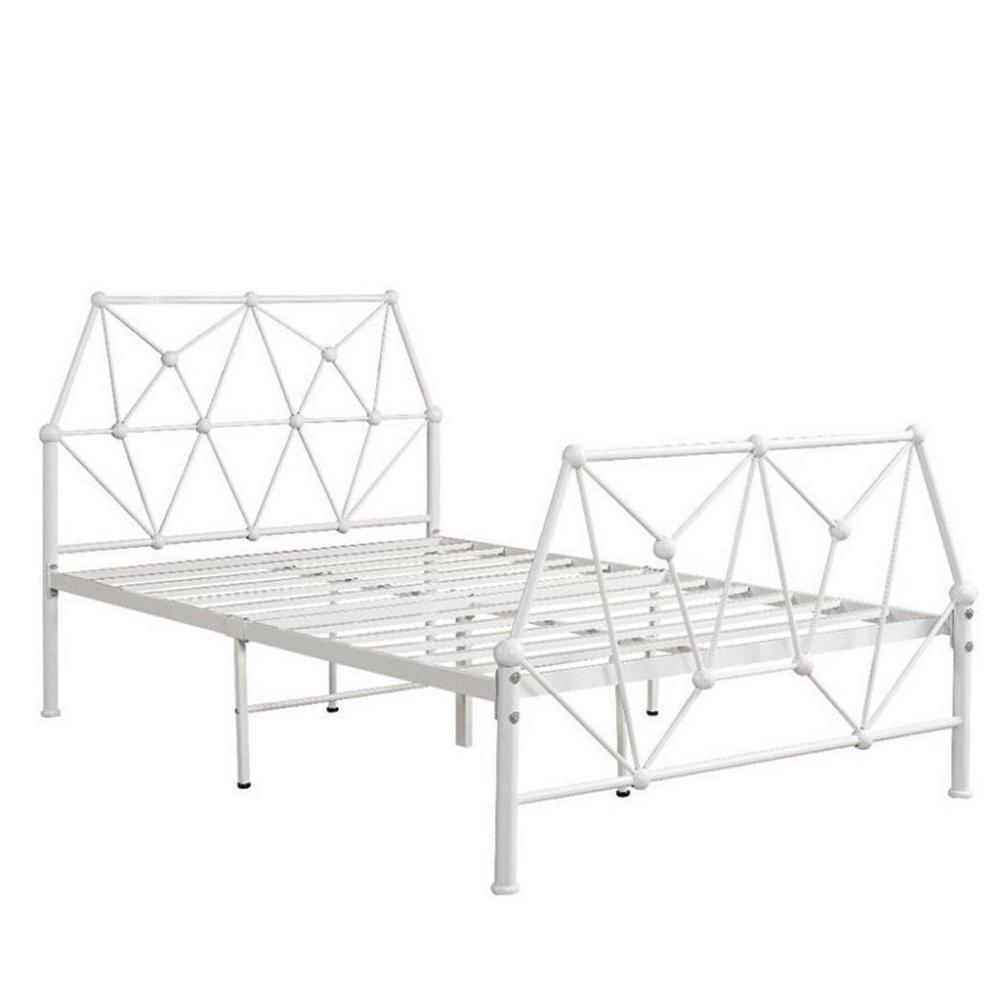 هيكل سرير حديد نفر قابل للطي مع بطانة مرتبة مقاس 90 × 190 × 70 سم MS_BED_MTL_0001 فضي